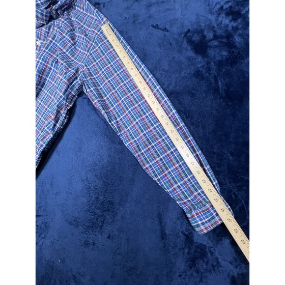 Polo Ralph Lauren Classic Fit Plaid Stretch Poplin‎ Shirt, Blue Multi Large Tall - Picture 6 of 8